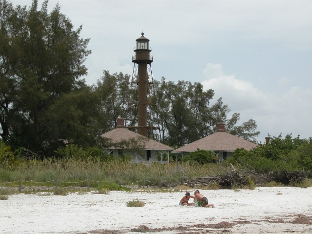 Sanibel Island Lighthouse viewed from the beach